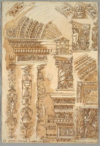 Gevel van Santa Cecilia in Bologna; Architectuurstudies