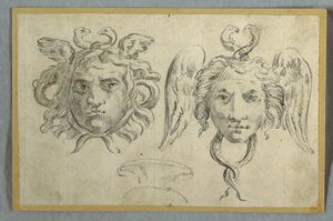Masker met twee hoofden; Masker met twee slangenkoppen