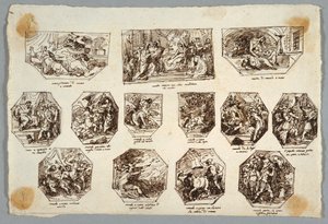 Romulus en Remus, Dertien Schilderijen voor de Sala delle Origini di Roma, Faenza door Felice Giani