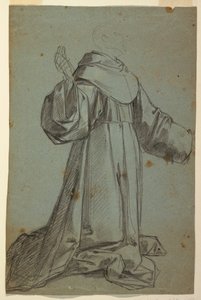 Blad met schets van een monnik door Felice Giani