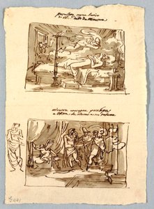 Schetsboekpagina met Klassieke Scènes