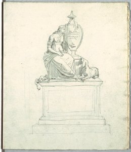 Studie na een Grafmonument en Studie na Fries door Felice Giani