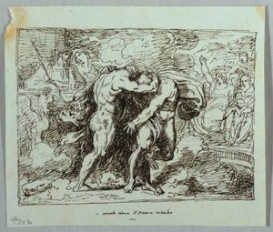 De strijd tussen Hercules en de riviergod Achelous door Felice Giani