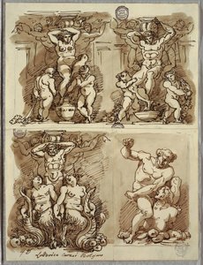 Drie Hermen, studies naar Carracci door Felice Giani