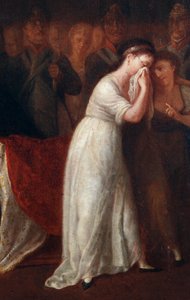 Een vrouw als de wet die de status van de moeder binnen het gezin regelt, inferieur aan die van de echtgenoot. Detail van de afkondiging van het Burgerlijk Wetboek of Code van Napoleon Bonaparte op 21/03/1804