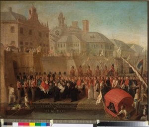 Bezoek aan de vrije haven van Genua door H.S. Paus Pius VII, c.1818 door Felice Guascone