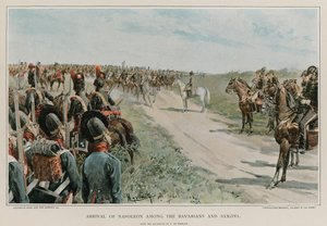 Aankomst van Napoleon onder de Beieren en Saksen door Felicien baron de Myrbach Rheinfeld