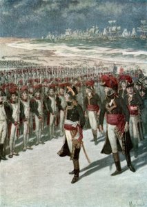 Napoleon inspecteert de troepen in Boulogne