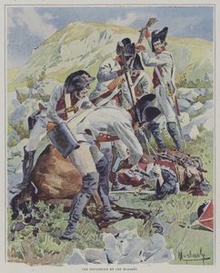 Spaanse troepen doden gewonde soldaten door Felicien baron de after Myrbach Rheinfeld