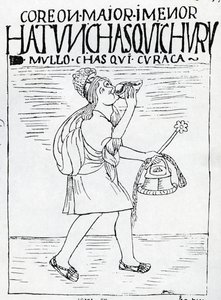 December, de maand van het zonnegodfestival door Felipe Huaman Poma de Ayala