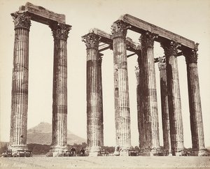 Het Olympeion, of Tempel van de Olympische Zeus, op de Akropolis, Athene door Félix Bonfils