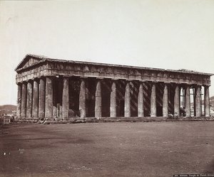 De Tempel van Theseus op de Akropolis van Athene door Félix Bonfils