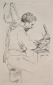 Charles Kean, 1871 door Felix Bracquemond