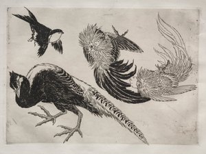 Dinerservies Rousseau servies: Fazanten en vogel nr. 18, 1866 door Felix Bracquemond
