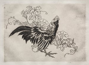 Dinerservies Rousseau servies: Haan en ochtendglorie nr. 25, 1866 door Felix Bracquemond