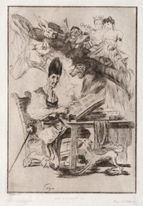 Don Quichote, naar Goya door Felix Bracquemond