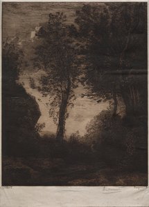 Landschap: Zonsondergang, naar Corot