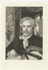 Portret van auteur Edmond de Goncourt door Felix Bracquemond