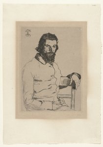 Portret van kunstenaar Charles Méryon door Felix Bracquemond