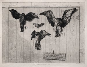De bovenkant van de klapdeur, 1852 gedrukt 1865 door Felix Bracquemond