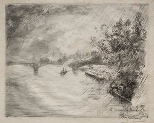 Uitzicht op de brug van Saint-Pères