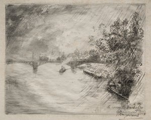 Uitzicht op de brug van Saint-Pères
