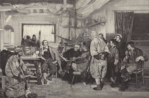 Peter de Grote leert de kunst van het scheepsbouw in Nederland in 1697 (gravure) door Felix Cogen