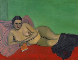 Naakte vrouw met een boek door Felix Edouard Vallotton