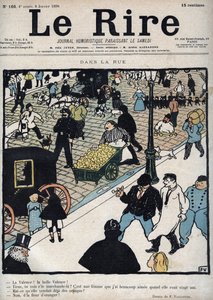 Op straat - Omslag van de krant “Le Rire”, van 6 januari 1898 tekening door Felix Vallotton door Felix Edouard Vallotton