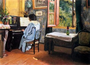 Dame aan de piano, 1904 door Felix Edouard Vallotton