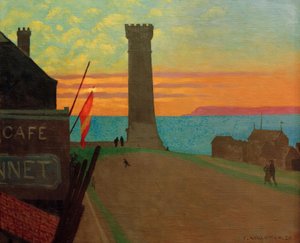 De oude vuurtoren in Honfleur door Felix Edouard Vallotton