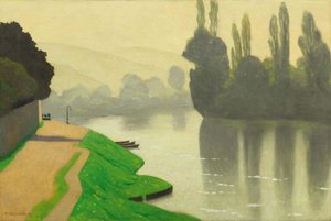 Ochtendmist bij Andelys, 1917 door Felix Edouard Vallotton