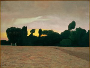 Landschap van Normandië, zonsondergang
