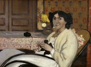 Portret van Madame Rodrigues-Vallotton, de Vrouw van de Kunstenaar, 1902 door Felix Edouard Vallotton