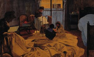De wasvrouw, blauwe kamer door Felix Edouard Vallotton