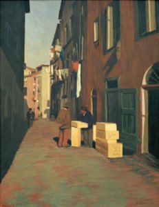 Oude straat van Nice door Felix Edouard Vallotton