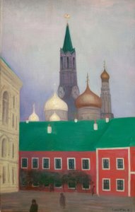 Uitzicht op het Kremlin in de avond