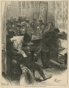 Een communistische clubkamer bij Leicester Square (gravure) door Felix Elie Regamey