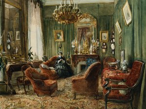Vue de Salon de la Comtesse de Salverte door Felix Francois Barthelemy Genaille
