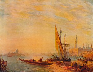 Ingang van het Grote Kanaal, Venetië, c1875 door Félix Ziem