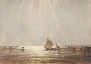 Venetiaanse vissersboot door Felix Francois Georges Philibert Ziem