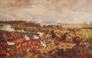 Aanval van de Franse Cuirassiers bij Waterloo, 1874, ca. 1915 door Felix Henri Emmanuel Philippoteaux