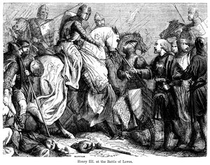Hendrik III bij de slag van Lewes, 14 mei 1264 door Felix Henri Emmanuel Philippoteaux