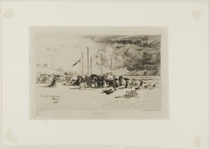 Een Storm in Trouville door Felix Hilaire Buhot