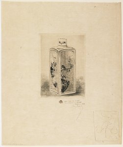 Theedoos van porselein door Felix Hilaire Buhot