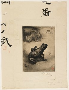 Bronzen Kikker Inktpot, 1883 door Felix Hilaire Buhot