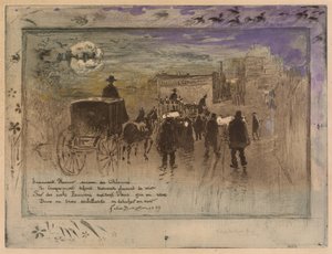 Begrafenisstoet op de Boulevard de Clichy