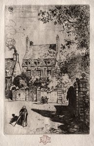 In de provincie: Het huis in Orléans door Felix Hilaire Buhot