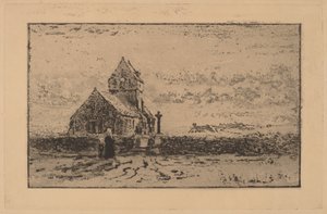 De Kerk van Jobourg door Felix Hilaire Buhot