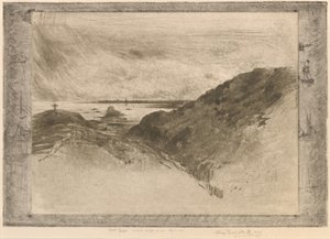 De klif: Baai van Saint-Malo door Felix Hilaire Buhot
